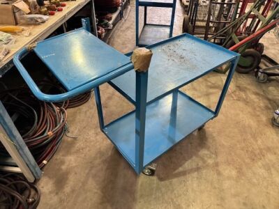 2 Shelf Trolley, 4 Wheels. Push Handle with Shelf - 3