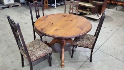 Oak Effect Dining Table & 4 Wooden Chairs