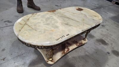 Solid Marble & Brass Coffee Table