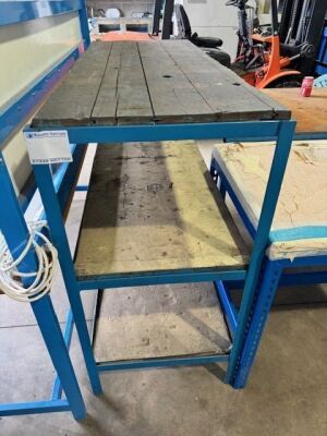 3 Tier Shelving Unit & Workbench with 240V Sockets