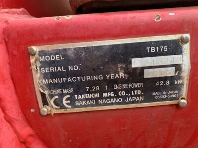 2005 Takeuchi TB175 Excavator - 11