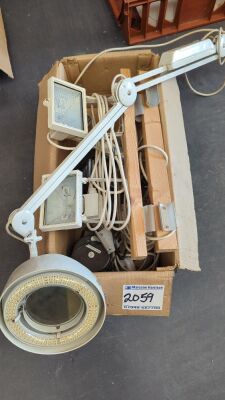 Box of Halogen Lights + LED Desktop Light - 5