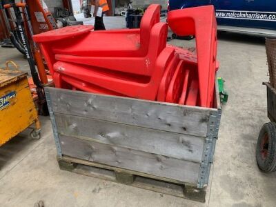 Wooden Pallet Including An Assorted of Red Plastic Fire Extinguisher Stands - 2