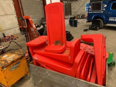 Wooden Pallet Including An Assorted of Red Plastic Fire Extinguisher Stands - 3