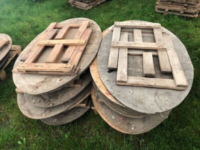 12 x Wooden Oval Trestle Tables  - 4