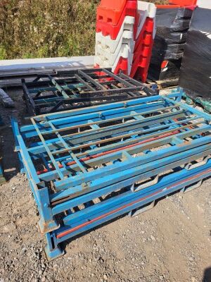 4 x Steel Oldable Stillages With Fork Pockets