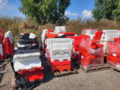 16 Pallets of Plastic Water Fill Safety Barriers