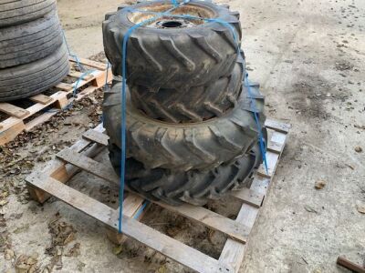 2 x 8.5-12 & 2 x 7.5-18 Part Worn Tractor Tyres & Rims - 2