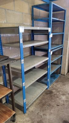 3x Small Metal Shelving Units