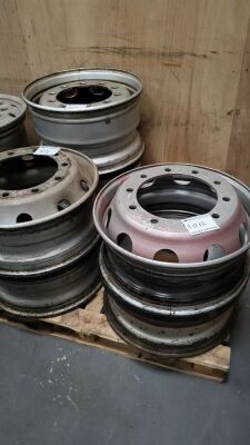 6x Various Sized Steel Wheel Rims