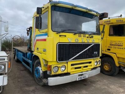 1984 Volvo F10 4x2 Crane Flat Drawbar Rigid