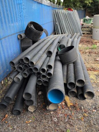 Qty of 180mm + 120mm Diameter Corrugated Pipes