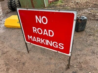 “NO ROAD MARKINGS” Road Sign