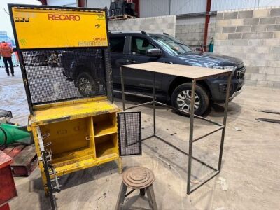 Workstation Cabinet, Metal Stool & Shelf