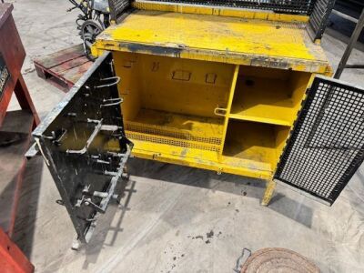 Workstation Cabinet, Metal Stool & Shelf - 2
