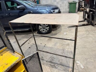 Workstation Cabinet, Metal Stool & Shelf - 4
