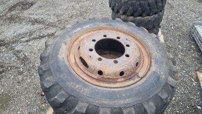 8 x Scrap Handler Wheels and Tyres, 9.00-20