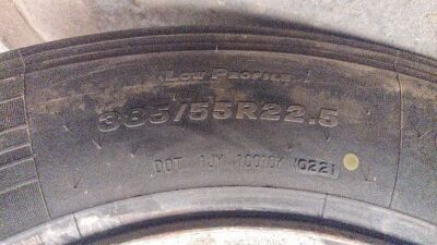1x 385/55R22.5 Bridgestone Tyre & Rim - 4