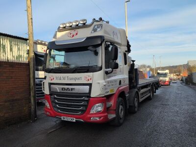 2022 DAF CF410 8x2 Rear Lift Flat Crane Rigid