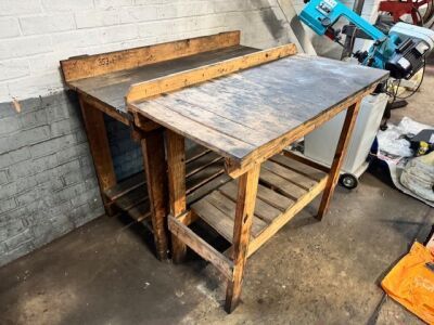 3x Wooden Work Benches