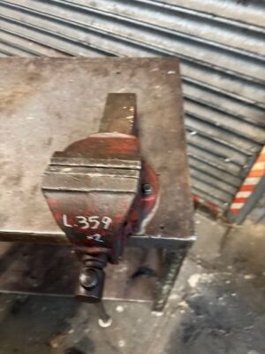 2x Steel Work Benches Fitted c/w: 2 Vices  - 3