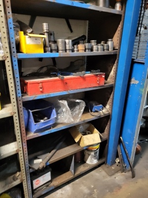 7 Shelf Racking Including Content + Heavy Duty Sockets