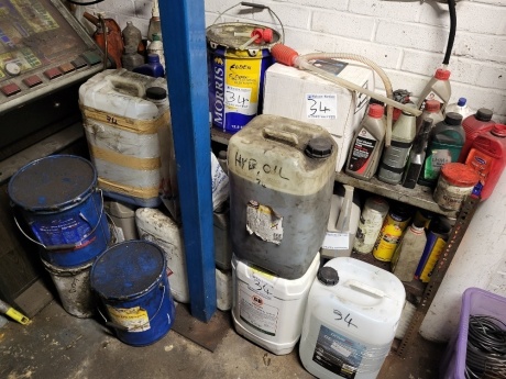 Large Quantity of Oil & Greases c/w: Shelving