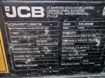 2020 JCB 550-80 Wastemaster Telehandler - 6