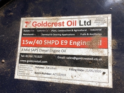 Unused 208ltr Drum 15w - 40 Engine Oil  - 2