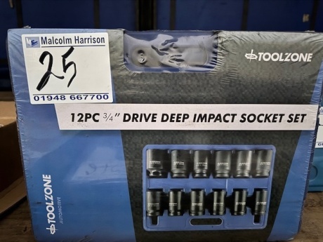 12pc ¾" Drive Deep Impact Sockets