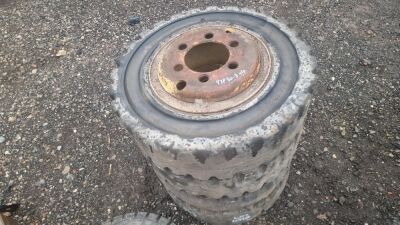 4x 8.25-15 Solid Tyres & 6 Stud Rims + 1x 7.00-12 Tyre & 10 Stud Rim