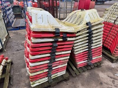 2x Pallets of Red & White Barriers