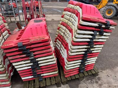 2x Pallets of Red & White Barriers