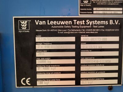 2016 Van Leeuwen Commercial Brake Testing Equipment - 4