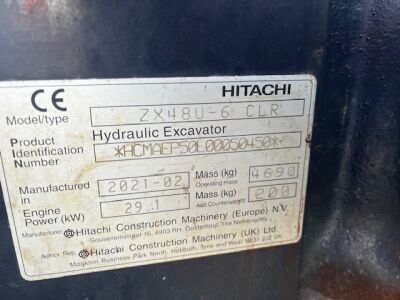 2021 Hitachi ZX48U-6CLR Mini Digger - 13