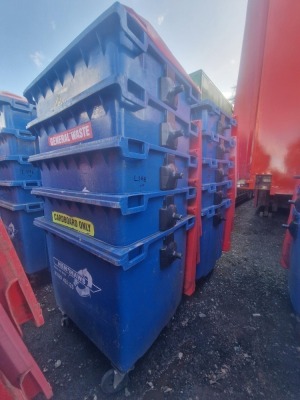 10x 1100ltr Wheelie Bins