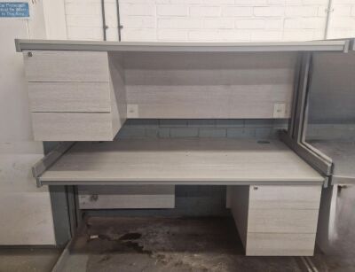 Pair of Large Rectangle Desks with Fixed Pedestal