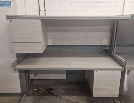 Pair of Large Rectangle Desks with Fixed Pedestal