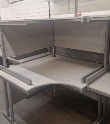 Pair of Small Grey Corner Desks