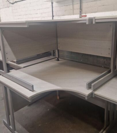 Pair of Small Grey Corner Desks