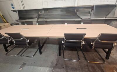2x Light Oak Boardroom Tables with 8x Chairs