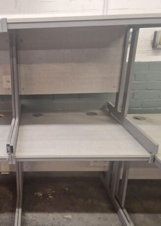 2x Grey Small Cantilever Desks