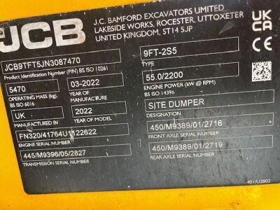 2022 JCB 9FT-2 ROPS Dumper - 8