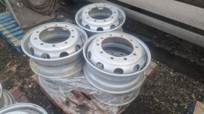 6x 22.5x8.25 10 Stud Steel Rims