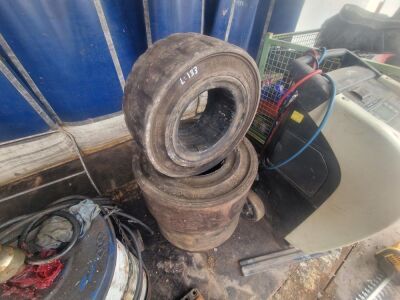 2x 23x9-10 Solid Tyres + 2x 8.00 G - 12 Solid Tyres