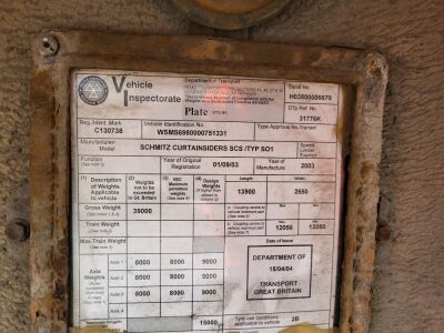 2003 Schmitz 13.6m FHT Cut Down Flat Euroliner - 6