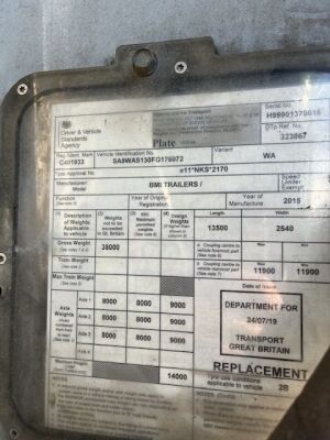 2015 BMI Walking Floor Triaxle Trailer - 16