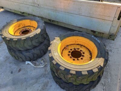 4 x Skidsteer Wheels & Solid Tyres 