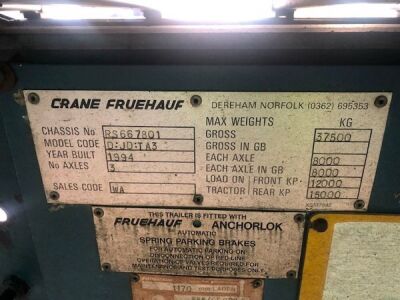 1994 Crane Fruehauf Triaxle Alloy Body Tipping Trailer - 12