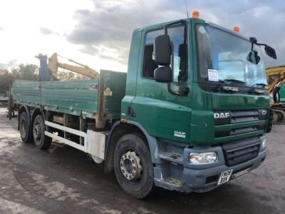 2008 DAF 75 310 6x2 Drop Side Crane Flat 